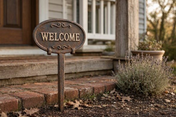 15 Cast Iron Welcome Garden Stakes Vintage Rustic Welcome Sign Decorative Plaque For Front Yard Walkway Porch