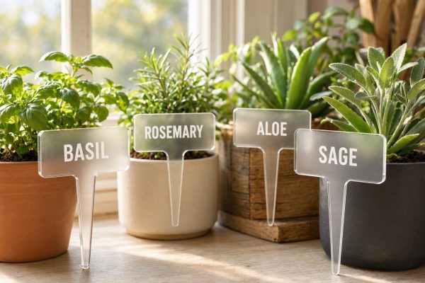 25 Acrylic Clear Plant Labels Modern Transparent Garden Markers Reusable Plant Tags For Potted Herbs Flowers Succulents Decor