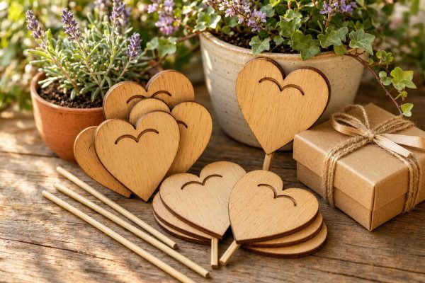 29 Wooden Plant Labels Natural Heart Shaped Decorative Garden Tags Cute Plant Markers For Potted Flower Birthday Gift Decor