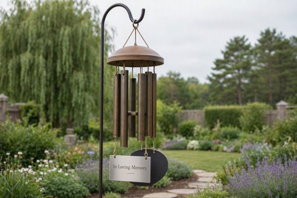 3 Memorial Wind Chimes Outdoor Sympathy Gift Large Deep Tone Metal Windchime For Loss Of Loved One