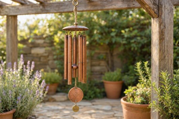 4 Copper Wind Chimes Outdoor Clearance Vintage Metal 6 Tubes Lucky Windchime For Garden Patio Decor